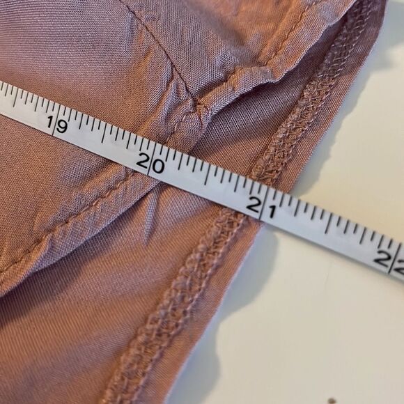 Pink Republic pink cuffed short sleeve button front top ties @ waist pocket SZ L - Picture 10 of 10